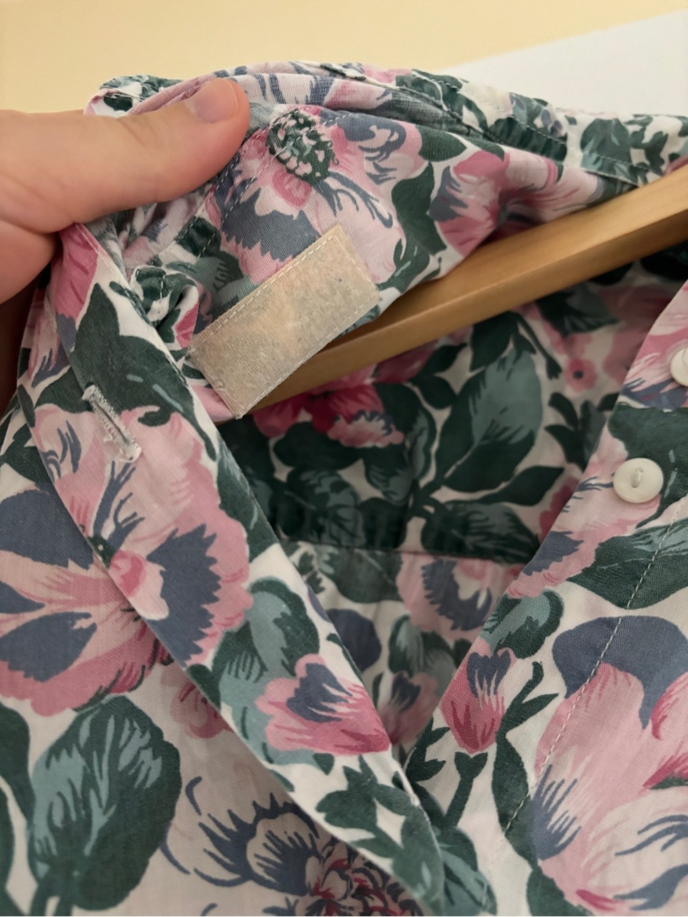 Floral Short-Sleeve Button-Down Shirt in Pink & Green - Picture 5 of 5